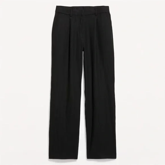 NWOT Old‎ Navy Extra High-Waisted Pleated Taylor Wide-Leg Linen-Blend Trou… - Picture 7 of 9